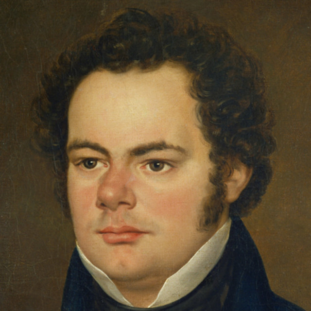 image of a painted portrait of Schubert