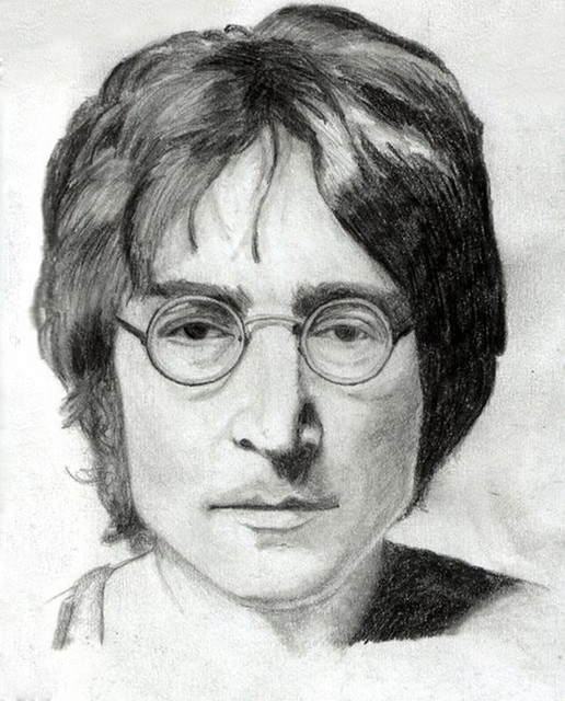 Drawn portrait of John Lennon